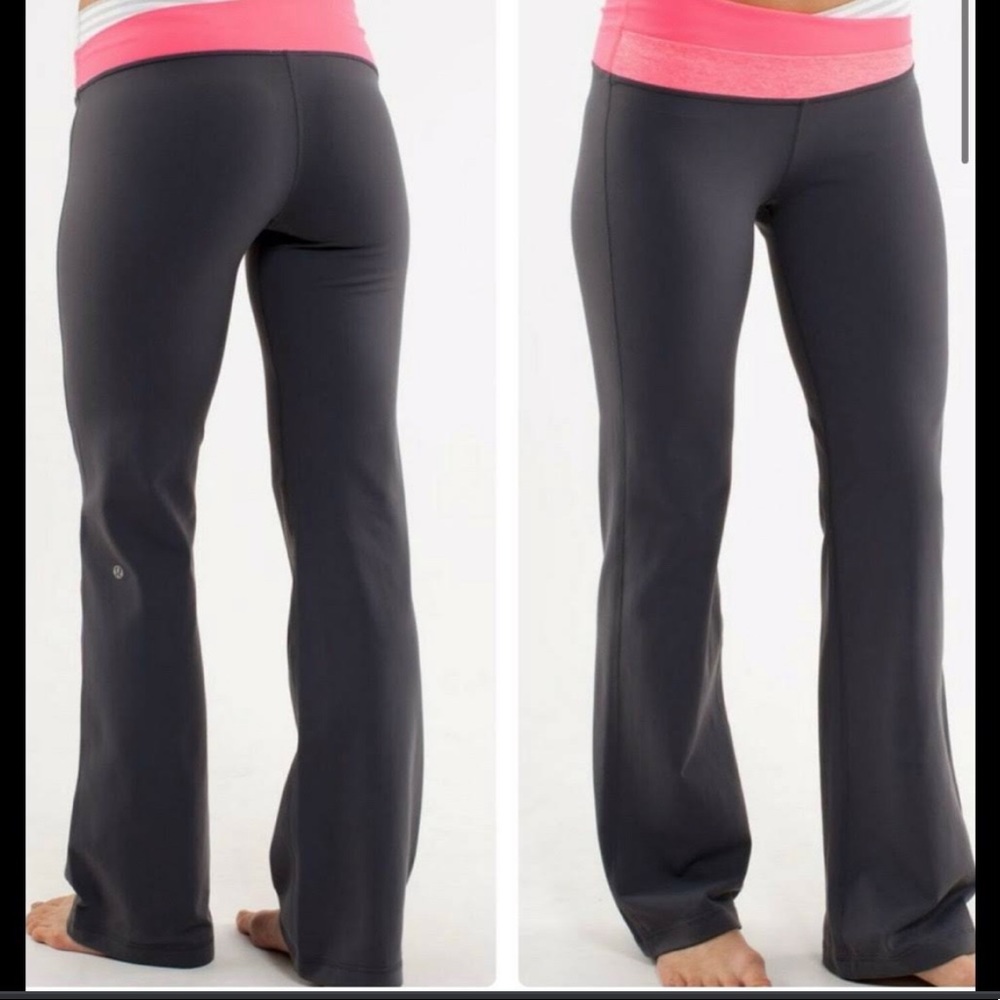 Lululemon dark grey flare leggings; size 4
